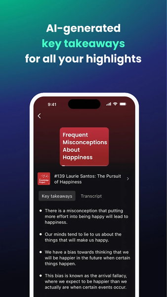 Snipd | AI Podcast Player - Image screenshot of android app