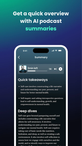Snipd | AI Podcast Player - Image screenshot of android app