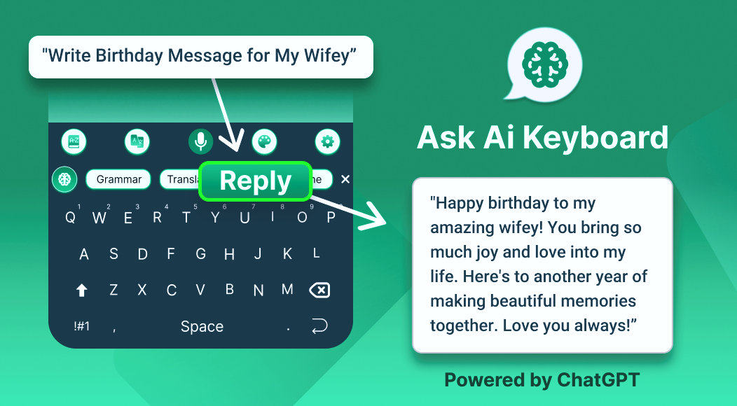 Ai Chat Keyboard Generate Text - عکس برنامه موبایلی اندروید