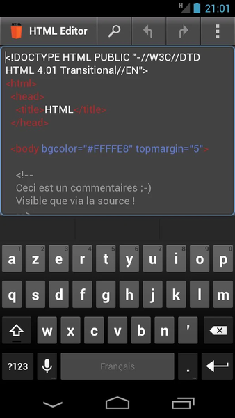 HTML Editor - عکس برنامه موبایلی اندروید
