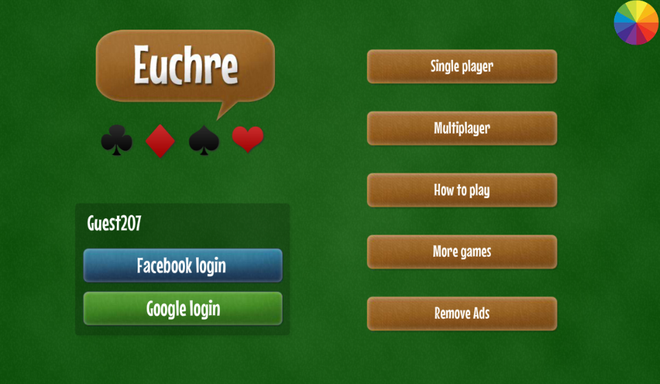 Euchre card game - Gameplay image of android game