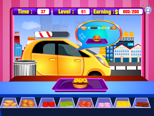 Cooking hamburgers for drivers - Gameplay image of android game