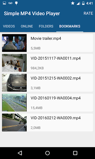 Simple MP4 Video Player - Image screenshot of android app