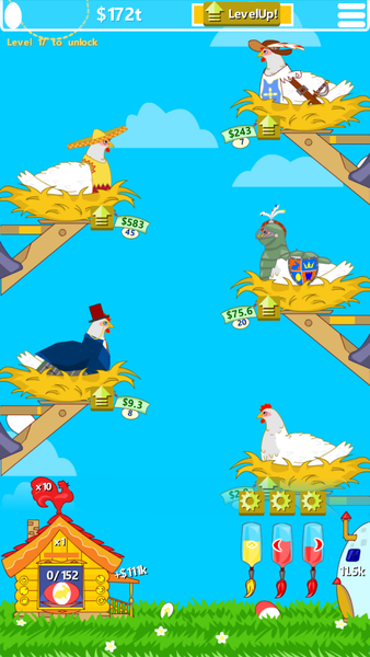 Idle Chicken Farm: Easter Eggs - Gameplay image of android game