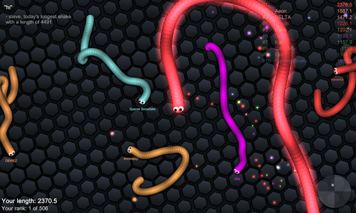 slither.io (مود شده) - Gameplay image of android game