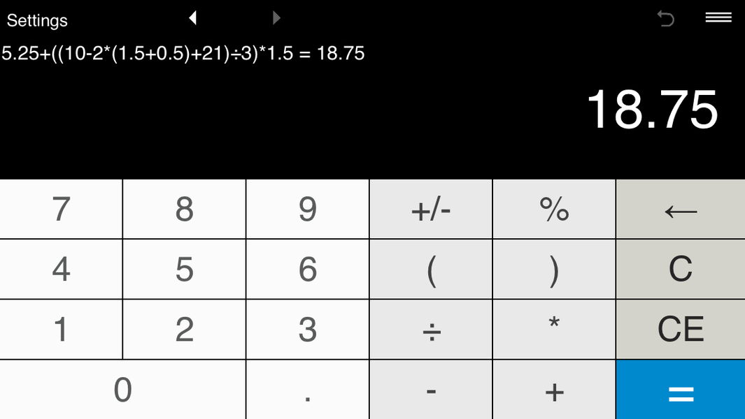 Calculator with parentheses - عکس برنامه موبایلی اندروید