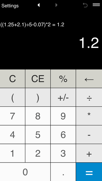 Calculator with parentheses - عکس برنامه موبایلی اندروید