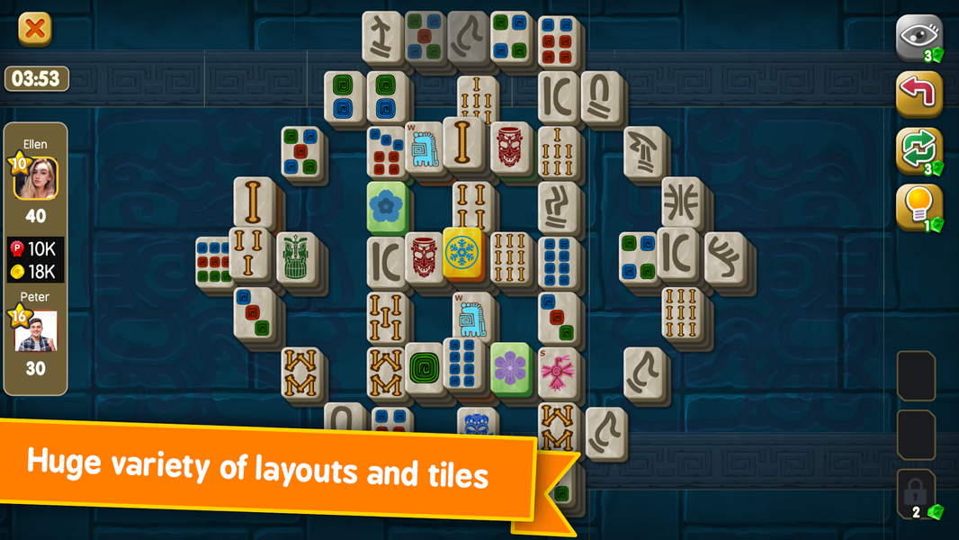 Mahjong Maya Puzzle Live Duels - Gameplay image of android game