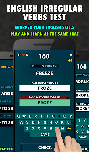 English Irregular Verbs Test - Free - Gameplay image of android game