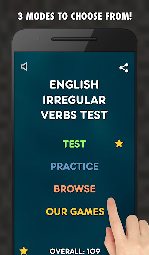 English Irregular Verbs Test - Free - Gameplay image of android game