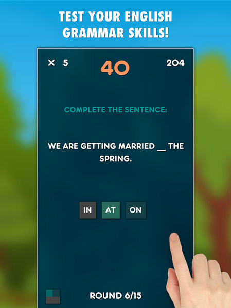 Prepositions Grammar Test - عکس بازی موبایلی اندروید