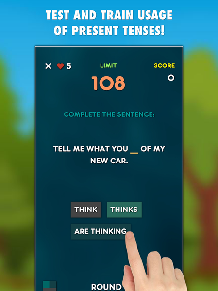 Present Tenses Grammar Test - عکس برنامه موبایلی اندروید