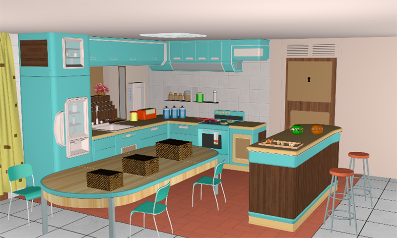 3D Escape Games-Puzzle Kitchen - Gameplay image of android game