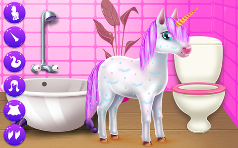 Cute Unicorn Caring & Dressup - Image screenshot of android app