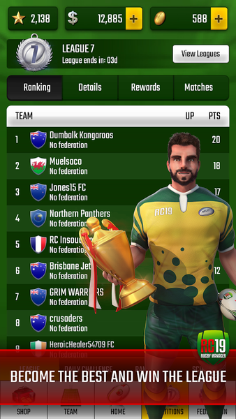 Rugby Champions ۱۹ - عکس بازی موبایلی اندروید