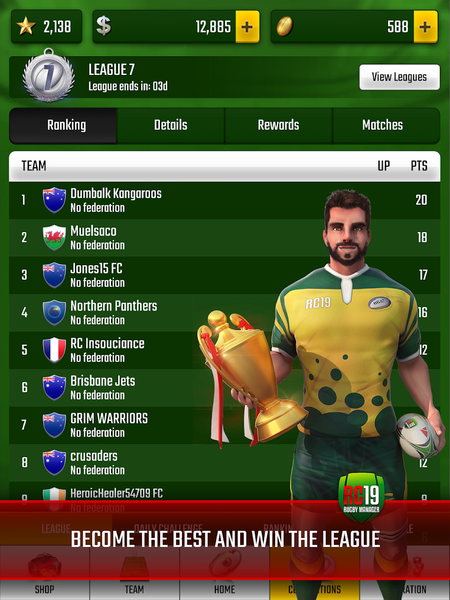 Rugby Champions ۱۹ - عکس بازی موبایلی اندروید