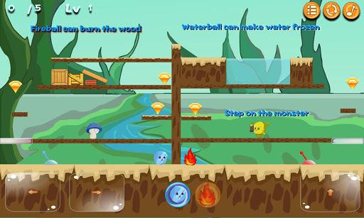 Two Player : Fireball And Waterball Adventure - Gameplay image of android game