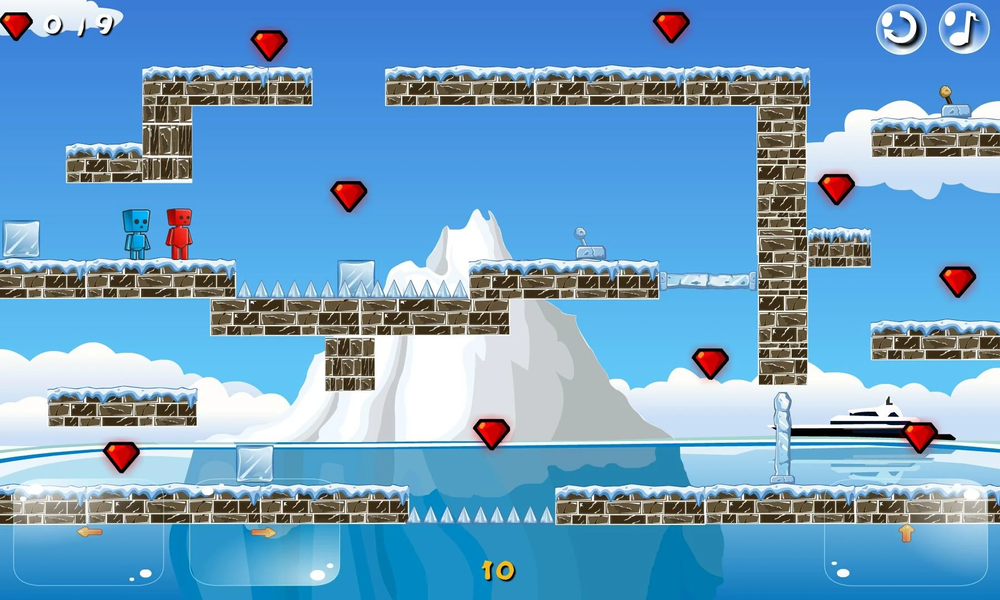 Two Players - Square Bros In F - Gameplay image of android game