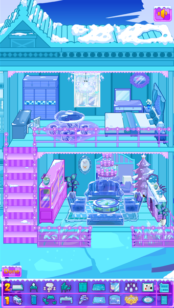 Frozen Dollhouse Design,Ice Dollhouse for girls - Gameplay image of android game
