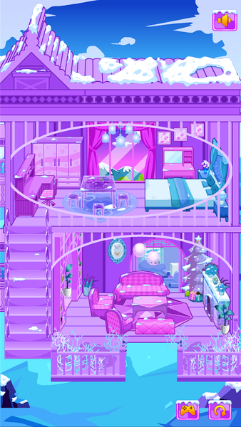 Frozen Dollhouse Design,Ice Dollhouse for girls - Gameplay image of android game