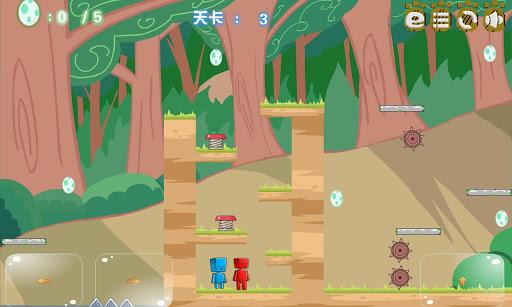 Two Players Games:Square Bros Save Dinosaur Egg - Gameplay image of android game