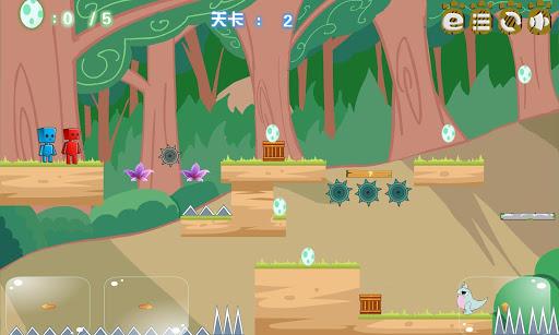 Two Players Games:Square Bros Save Dinosaur Egg - Gameplay image of android game