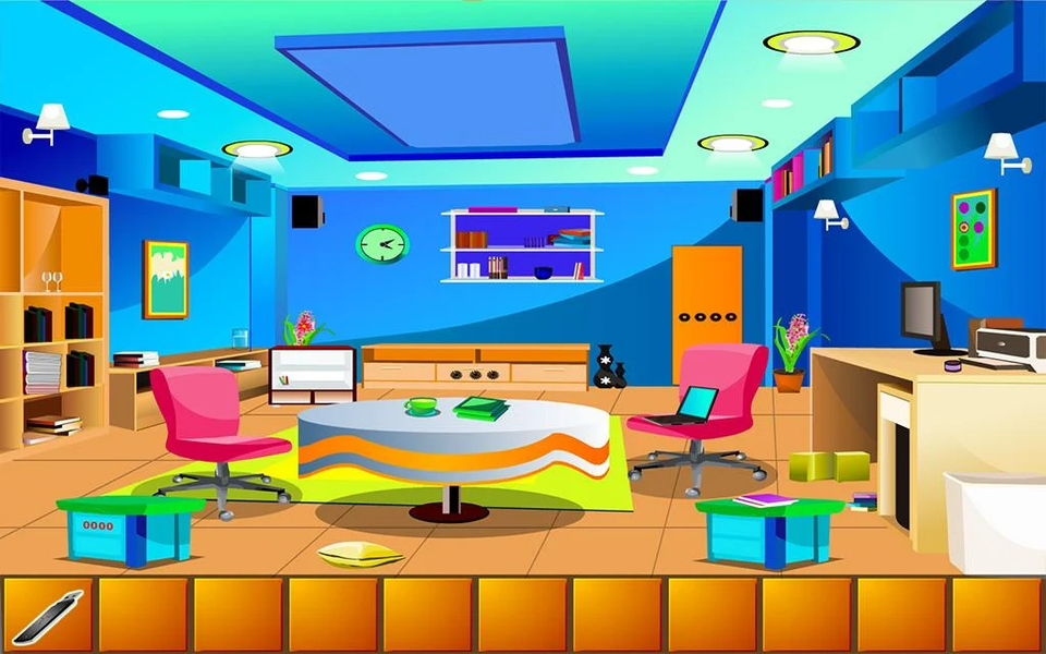 Escape Blue Living Room - Gameplay image of android game