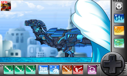 Dino Robot - Ninja Parasau : Dinosaur game - Gameplay image of android game