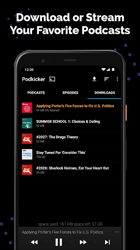 Podkicker Podcast Player - عکس برنامه موبایلی اندروید
