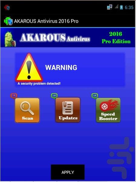 آنتی ویروس قدرتمند AKAROUS - عکس برنامه موبایلی اندروید