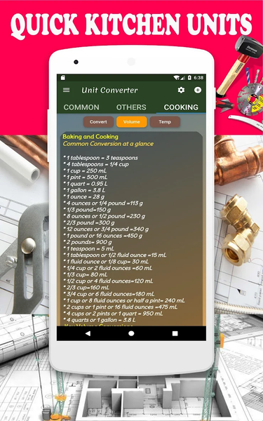 Engineering unit converter app - عکس برنامه موبایلی اندروید