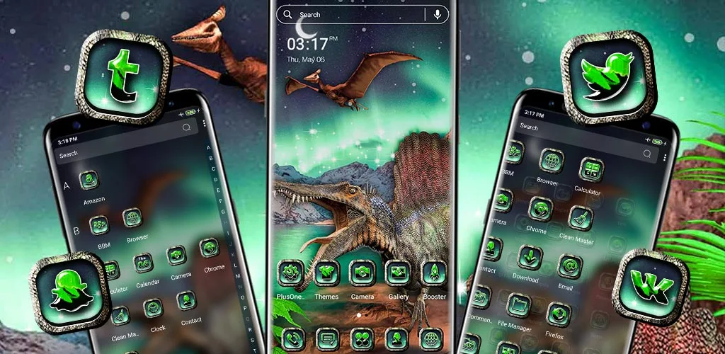 Aurora Dinosaur Launcher Theme - عکس برنامه موبایلی اندروید