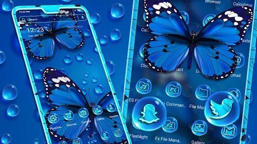 Blue Butterfly Launcher Theme - Image screenshot of android app