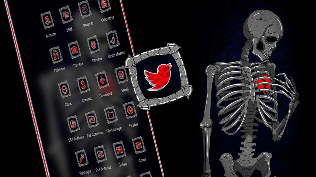 Broken Heart Skeleton Theme - عکس برنامه موبایلی اندروید