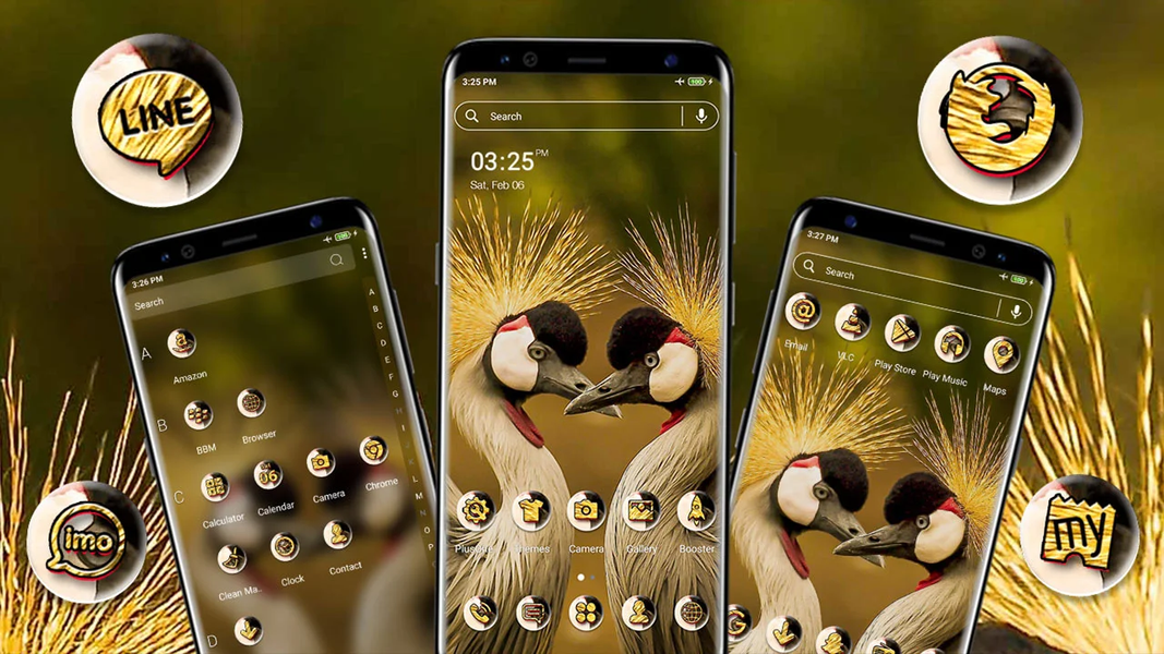 Grey Crowned Crane Theme - عکس برنامه موبایلی اندروید