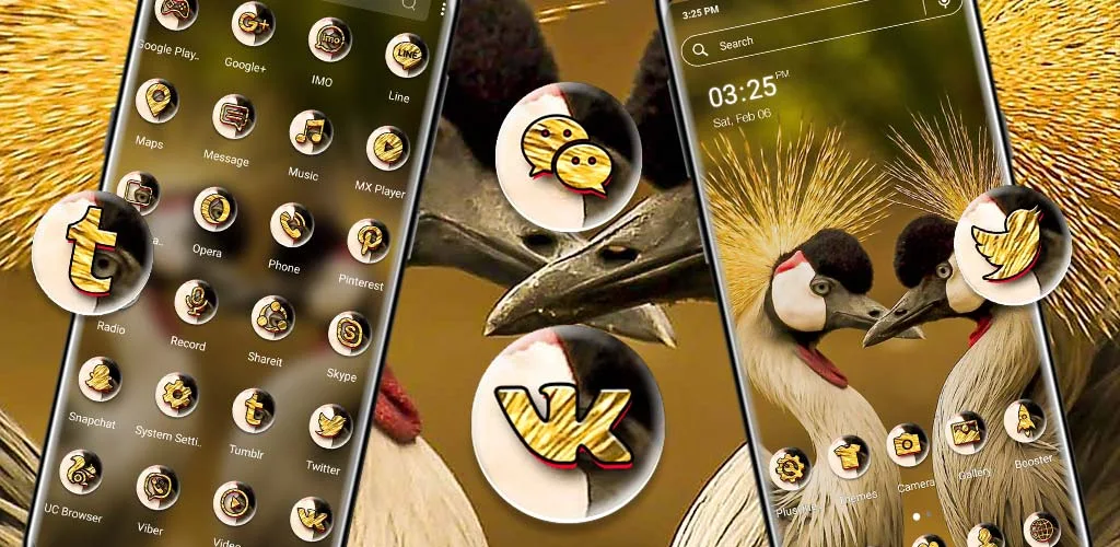 Grey Crowned Crane Theme - عکس برنامه موبایلی اندروید