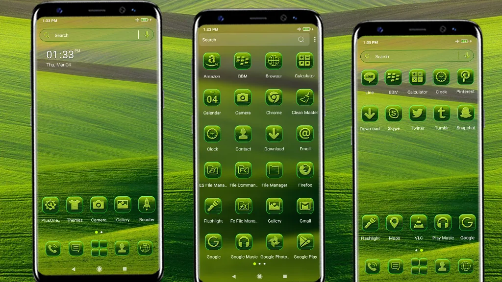 Green Field Launcher Theme - عکس برنامه موبایلی اندروید