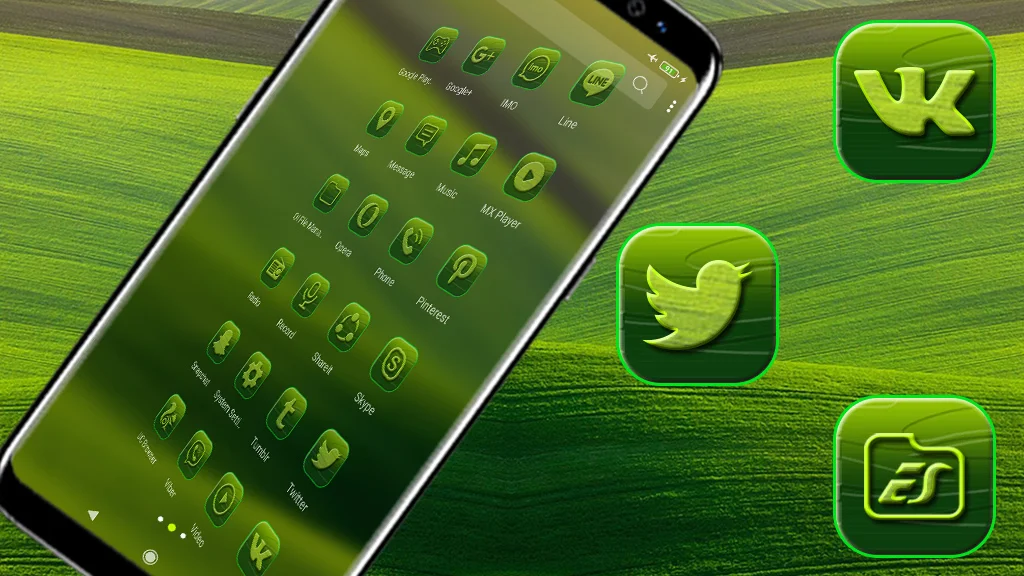 Green Field Launcher Theme - عکس برنامه موبایلی اندروید
