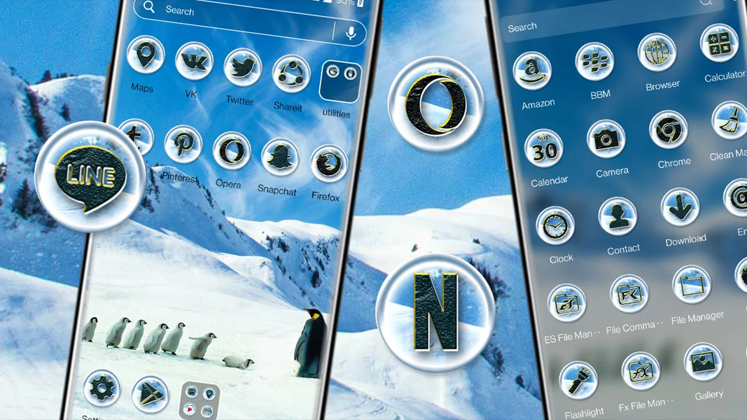 Ice Penguin Launcher Theme - عکس برنامه موبایلی اندروید