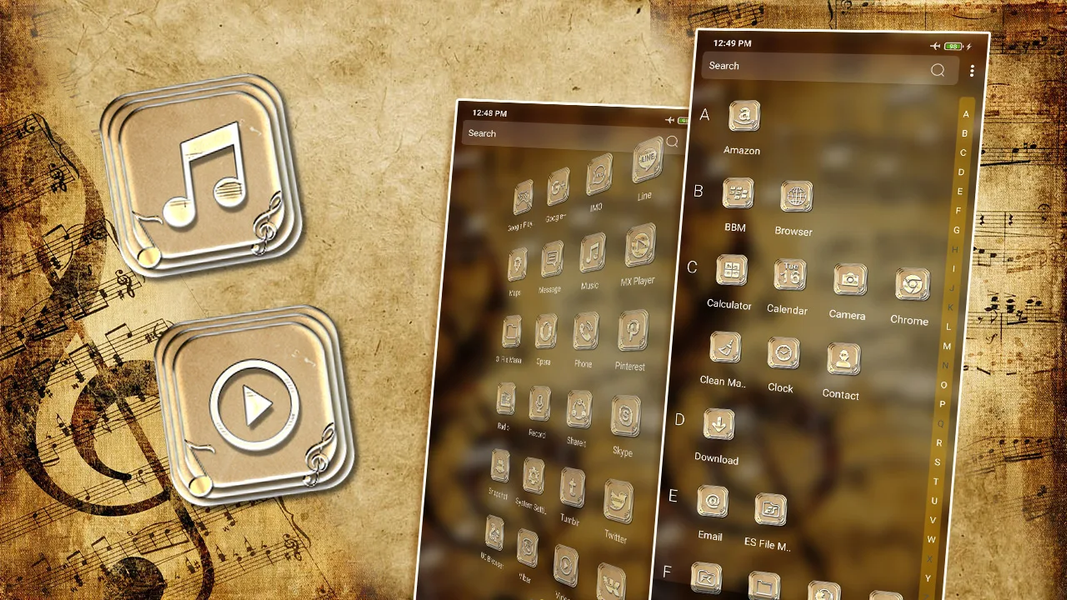 Musical Note Launcher Theme - عکس برنامه موبایلی اندروید