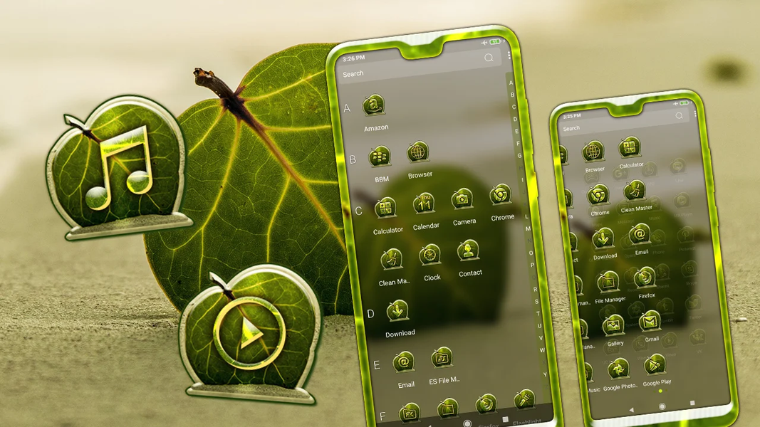 Sand Leaf Launcher Theme - Image screenshot of android app