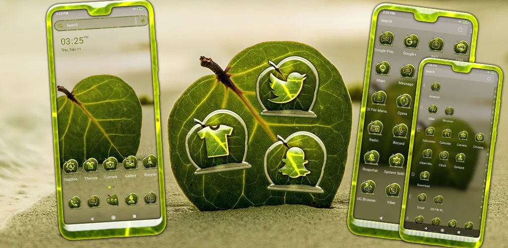 Sand Leaf Launcher Theme - Image screenshot of android app