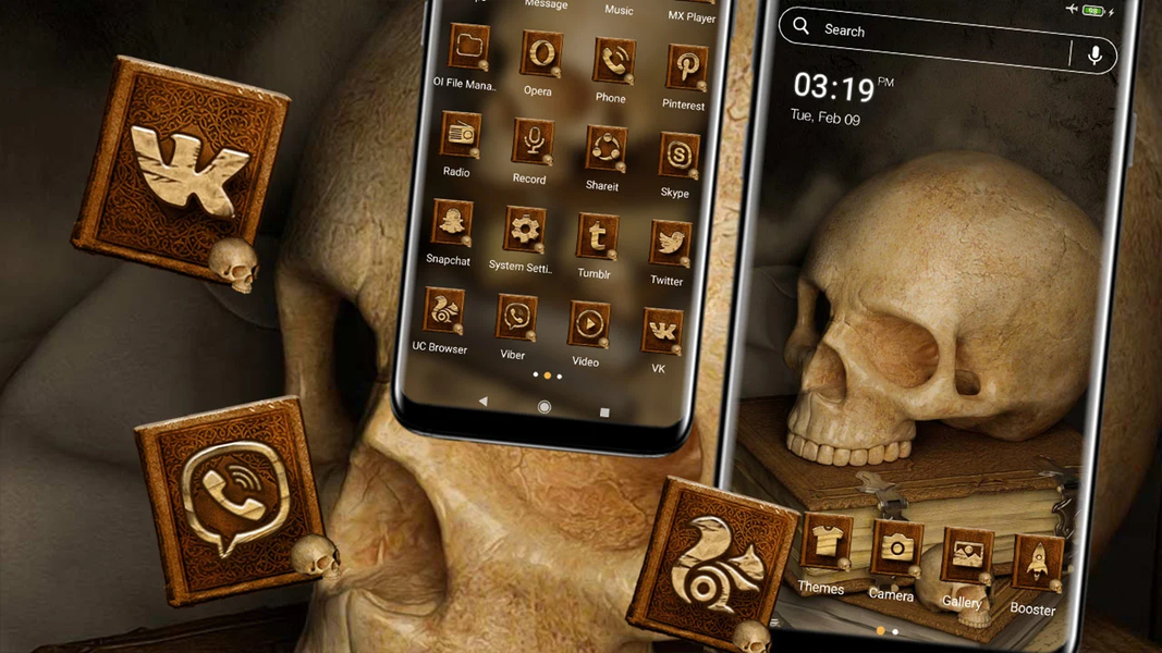 Skull Book Launcher Theme - Image screenshot of android app