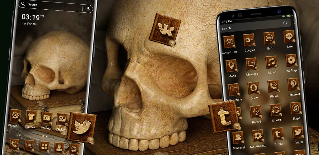 Skull Book Launcher Theme - عکس برنامه موبایلی اندروید