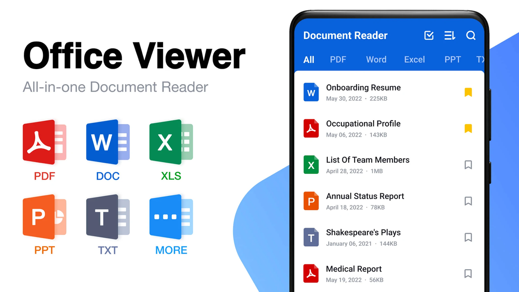 Document Reader: PDF, DOC, XLS - عکس برنامه موبایلی اندروید
