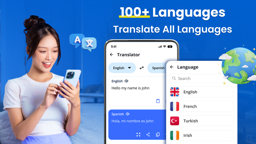 All Languages Translator App - عکس برنامه موبایلی اندروید