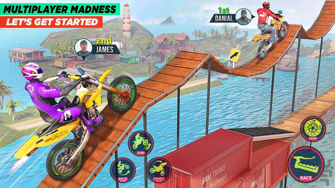 بازی موتورسواری بدلکاری - Gameplay image of android game