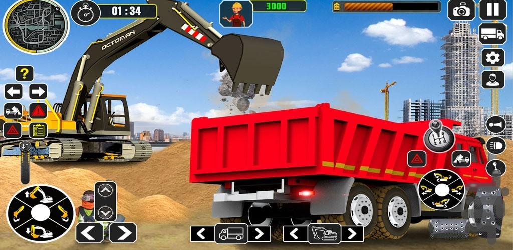 بازی رانندگی با کامیون ساخت و ساز - Gameplay image of android game