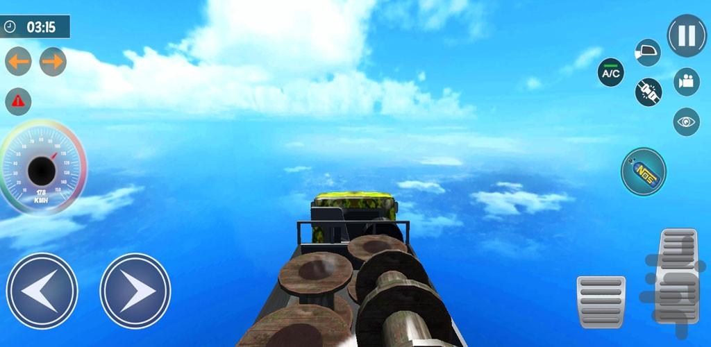 بازی جدیدکامیون نظامی روی سطح شیبدار - Gameplay image of android game