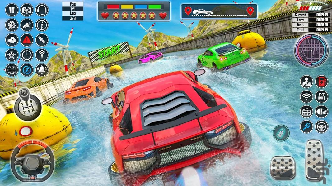 بازی ماشین مسابقه روی سطح آب - عکس بازی موبایلی اندروید